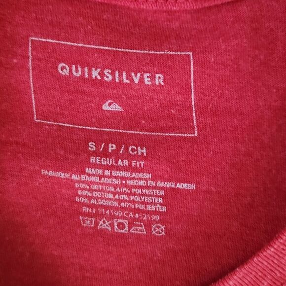 Quiksilver men's small red short sleeve t-shirt - Picture 3 of 4